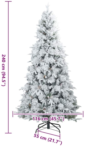 vidaXL Künstlicher Scharnier-Weihnachtsbaum schneebedeckt Weiß 240 cm 42019310 Bild 8