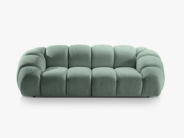 Micadoni Sofa Diana 3-Sitzer Strukturierter Samtstoff Minze