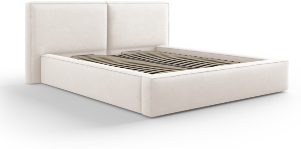 Micadoni Bett Jodie Strukturierter Stoff Megan Helles Beige 160x200