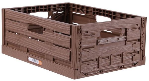 Bestlivings Klappbox Einkaufskorb in Holzoptik, Stabile Stapelbare Lagerkiste - Faltbare Einkaufsbox - Klappkiste