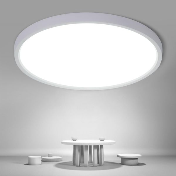 Osairous LED Deckenleuchte Ø40cm, 36W Flach Rund Deckenlampe, IP44 Wasserdicht, 6500K 3980LM Weißes Licht lampen für Wohnzimmer, Schlafzimmer, Badezimmer, Küchenlampe, Flur