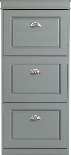 SoBuy FSR94-HG Schuhschrank, MDF, Lackiert, Grau, 53 x 117 x 24 cm
