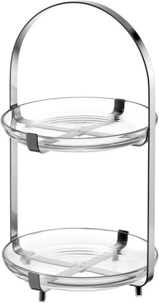 LEONARDO Etagere CUCINA, 2 stufig - Höhe 32 cm, Glas, Metall, Servieretagere mehrstöckig, zum Servieren und Präsentieren