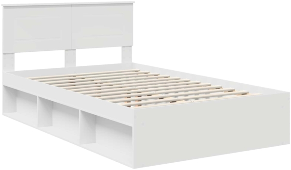 vidaXL Bettrahmen mit Kopfteil Weiß 120x200 cm Holzwerkstoff 3407904 Bild 3