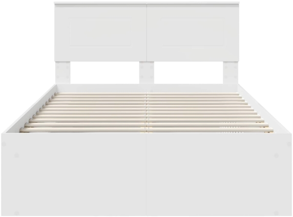 vidaXL Bettrahmen mit Kopfteil Weiß 120x200 cm Holzwerkstoff 3407904 Bild 6