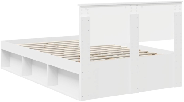 vidaXL Bettrahmen mit Kopfteil Weiß 120x200 cm Holzwerkstoff 3407904 Bild 8