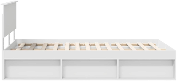 vidaXL Bettrahmen mit Kopfteil Weiß 120x200 cm Holzwerkstoff 3407904 Bild 7