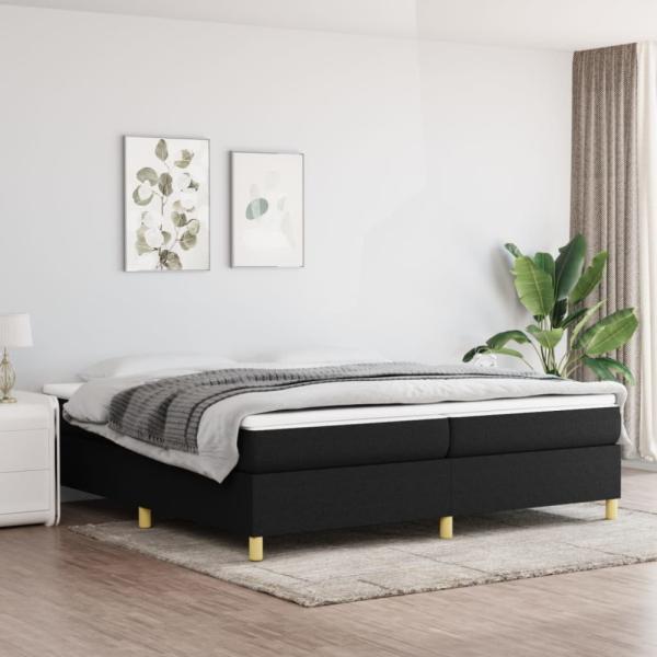 Boxspringbett Schwarz 200x200 cm Stoff [3120987]