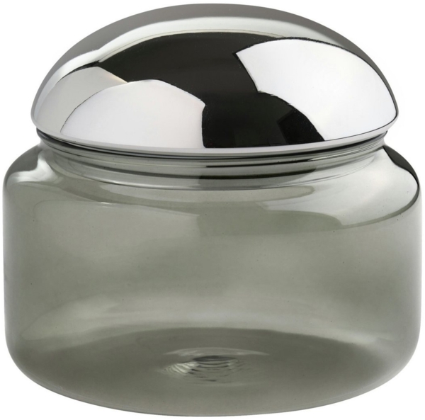 Giftcompany Vorratsdose Voile Glasdose L grau/silber 12,5cm, Glas