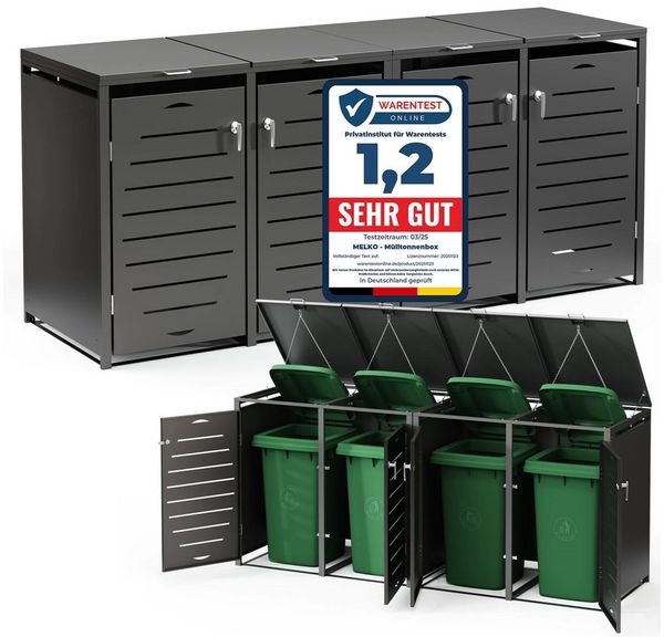 Melko Mülltonnenbox Mülltonnenverkleidung 240L Tonnenhaus Mülltonnenhaus Abfallbehälter (Set, Set), modular erweiterbar