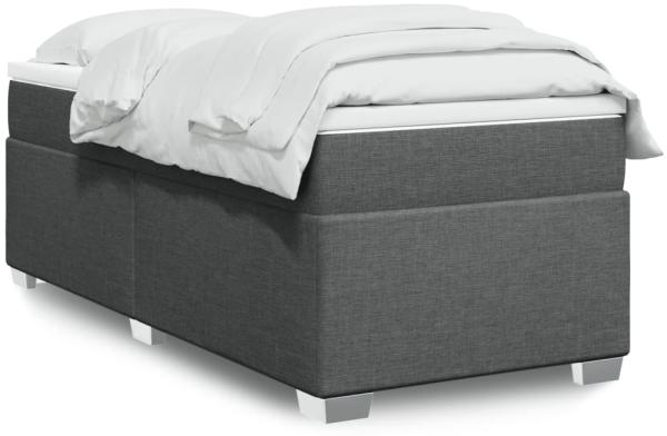 vidaXL Boxspringbett mit Matratze Dunkelgrau 90x190 cm Stoff 3285096