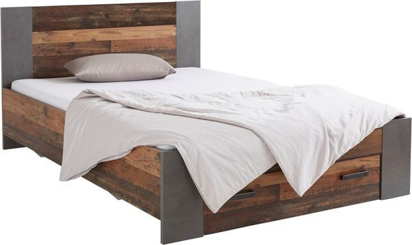 Jugendbett CLIF 140 x 200 cm Optik: Old Wood Vintage von Forte