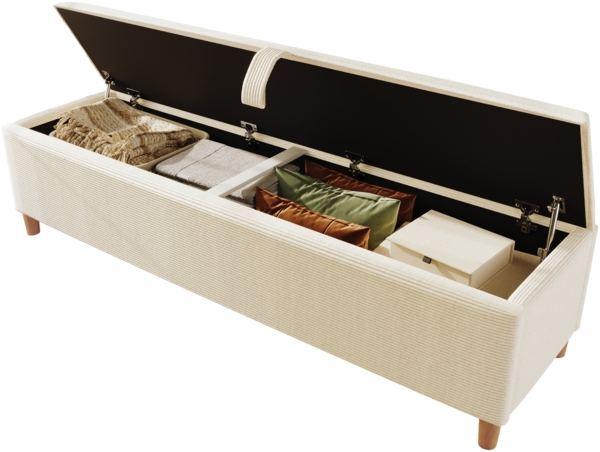 Merax Bettbank mit Stauraum, 175 x 38 cm Bettbank, Polsterbank mit Hydraulischem Stauraum, Aufbewahrungsbox, Beige Bild 10