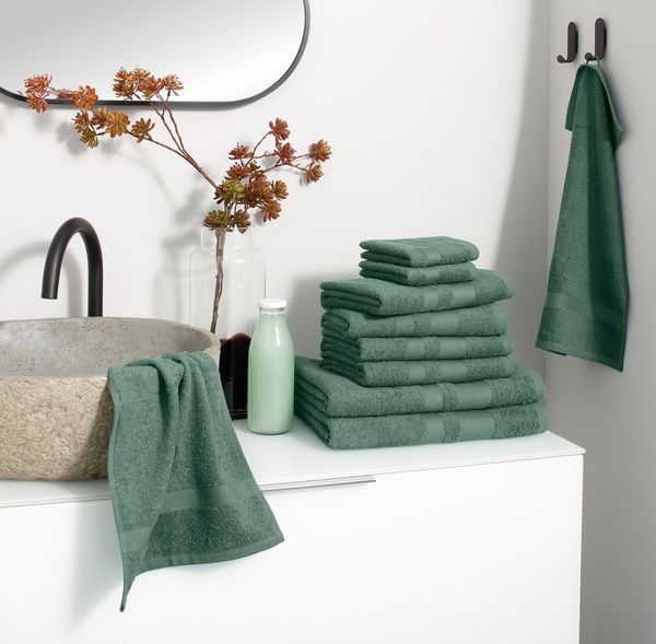 OTTO home Handtuch Set Vanessa, 10-tlg Handtuch-Set, weich, in Standard- und Premium-Qualität, Walkfrottee (Set, 10-St), 100% Baumwolle, Duschtücher, Handtücher, Gästetücher, mit Bordüre