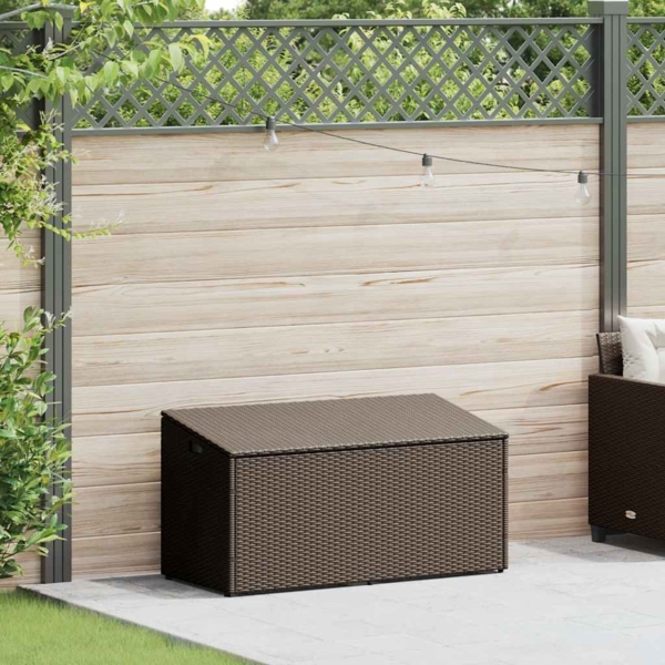 vidaXL Garten-Auflagenbox Braun 110x50x58 cm Poly Rattan 4104070