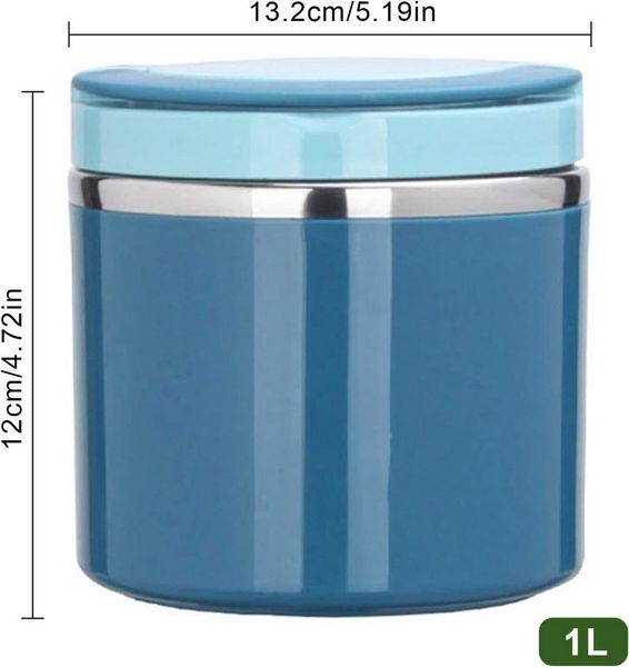 FELIXLEO Thermobehälter Thermobehälter 1000ml Edelstahl mit Löffel für Essen Warmhaltebox, (1-tlg)