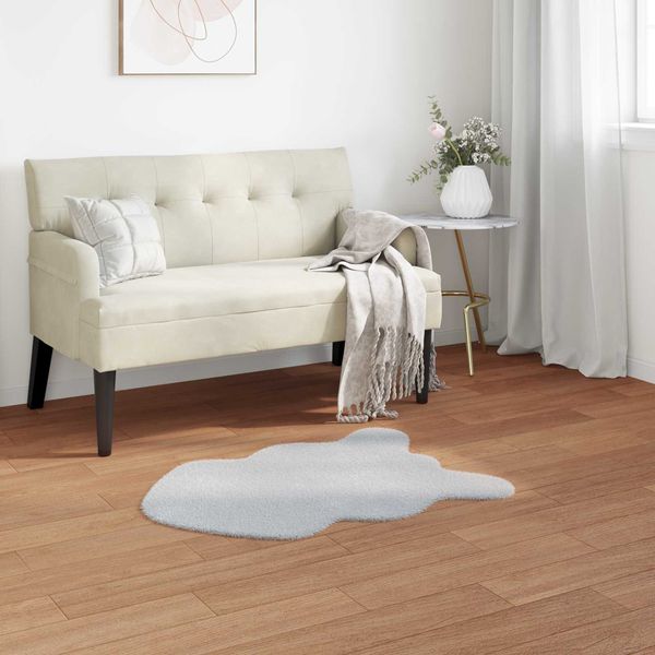 vidaXL Rutschfester Teppich aus Kunstkaninchenfell OLITE Grau 42021694