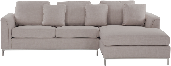 Ecksofa Polsterbezug beige linksseitig OSLO