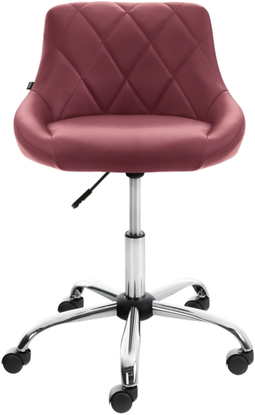 CLP Arbeitshocker Lazio drehbar mit Chromgestell,bordeauxrot Kunstleder Bild 3