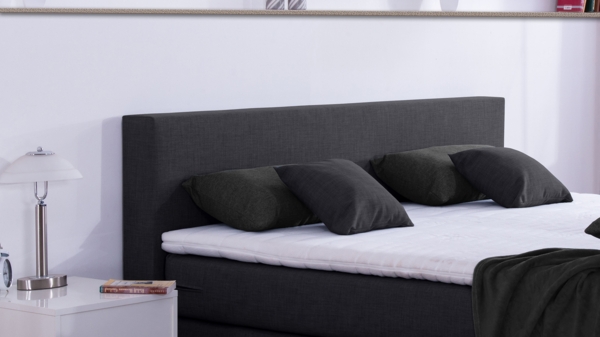 Meisterbetten Boxspringbett Vita 240x200 in W-Anthracite, Matratzenbezug Nano, Komfortschaum-Topper Bild 3