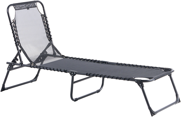 Sonnenliege AMBATO mit Relaxfunktion Metall Schwarz
