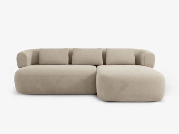 Micadoni 5-Sitzer Ecksofa Jenny Rechts Samt Salvador Beige