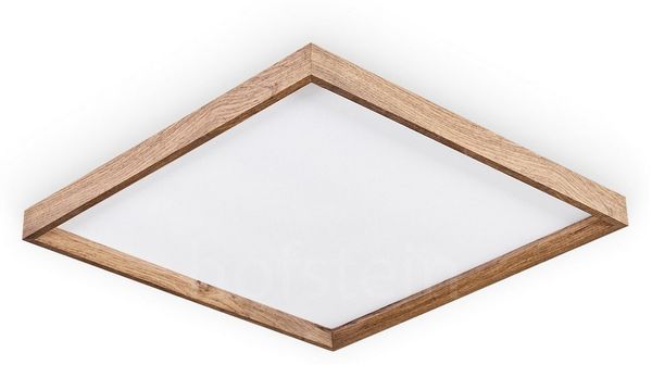 hofstein Deckenleuchte Deckenleuchte aus Metall/MDF/Kunststoff in Schwarz/Holzoptik/Weiß, LED fest integriert, 3000 Kelvin, 45 cm x 45 cm, 24 Watt, 2650 Lumen, 3000 Kelvin
