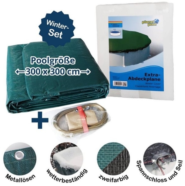 SUMMER FUN Pool-Abdeckplane Abdeckplane für 300cm Rund Pools und Schwimmbecken (Komplett-Set), Spannseil Bild 4