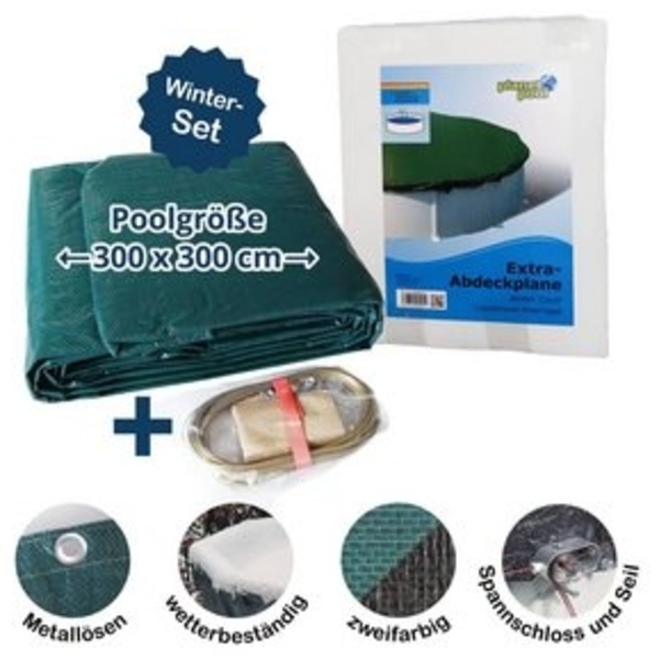 SUMMER FUN Pool-Abdeckplane Abdeckplane für 300cm Rund Pools und Schwimmbecken (Komplett-Set), Spannseil Bild 6