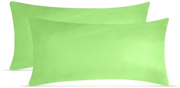 leevitex® Kissenbezüge Kissenbezug, 2er Set, feine Jersey-Qualität, 100% Baumwolle, robuster Reißverschluss