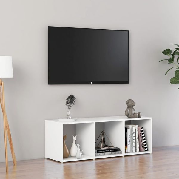 vidaXL TV-Schrank Weiß 107x35x37 cm Holzwerkstoff 805534