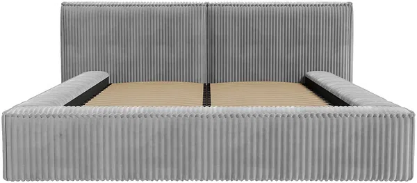 Vente-unique - TIMANO Bett SamtStoff Grau - B 252 cm x H 90 cm x L 226 cm Bild 5