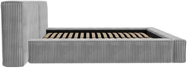 Vente-unique - TIMANO Bett SamtStoff Grau - B 252 cm x H 90 cm x L 226 cm Bild 7