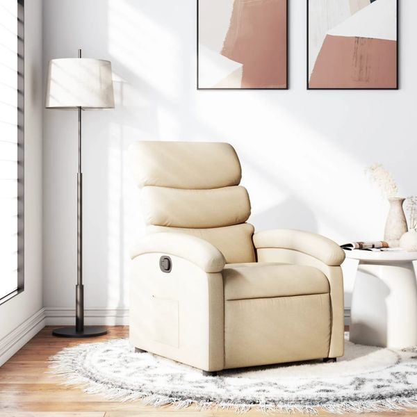 vidaXL Relaxsessel, cremefarbener Stoff 3205808