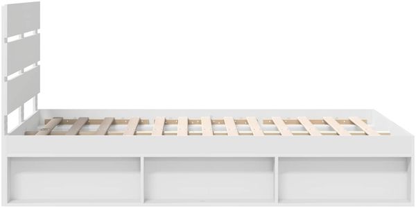 vidaXL Bettrahmen mit Kopfteil Weiß 120 x 190 cm Massives Kiefernholz 3411768 Bild 8