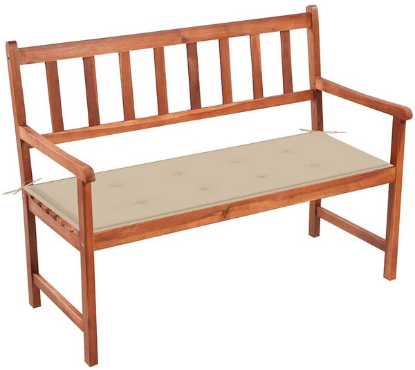 vidaXL Gartenbank mit Auflage 120 cm Massivholz Akazie 3063771