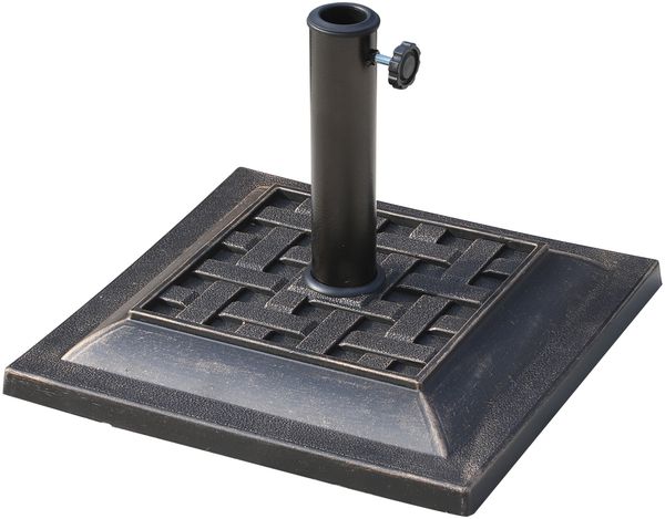 Sonnenschirmständer aus Polyesterharz, 9 kg, kompatibel mit Sonnenschirmstangen mit 38 mm und 48 mm Durchmesser, für Garten oder Balkon, Farbe Bronze
