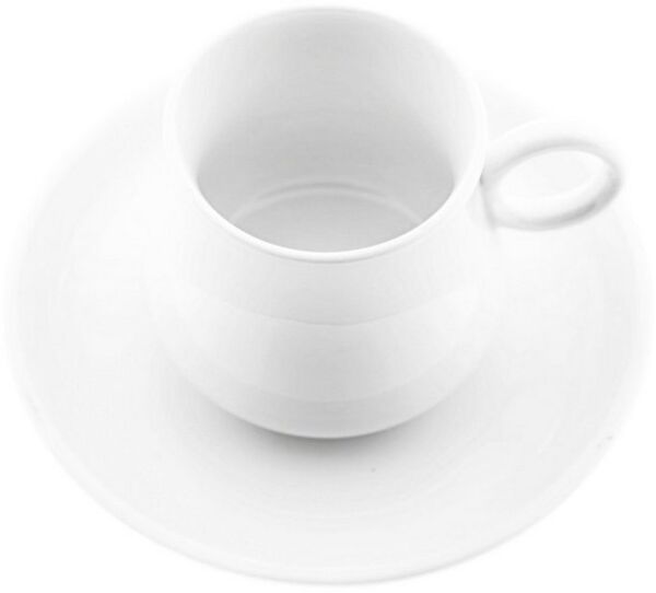 Mulex 12 Teiliges Set Mokkatassen mit Untertasse aus Porzellan Mokkaservice 100 ml Weiß