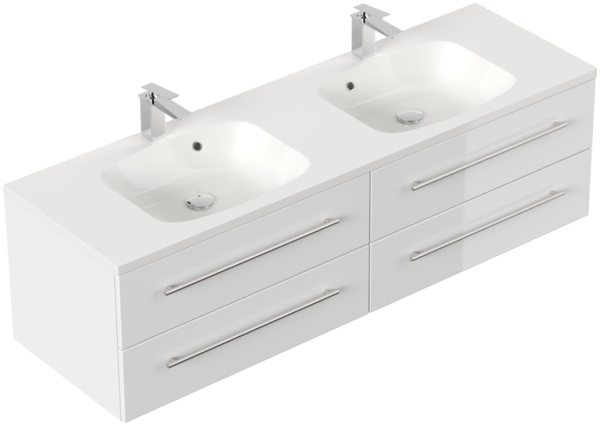 Badmöbel Colossos 160 SoftClose weiss hochglanz : Weiss hochglanz