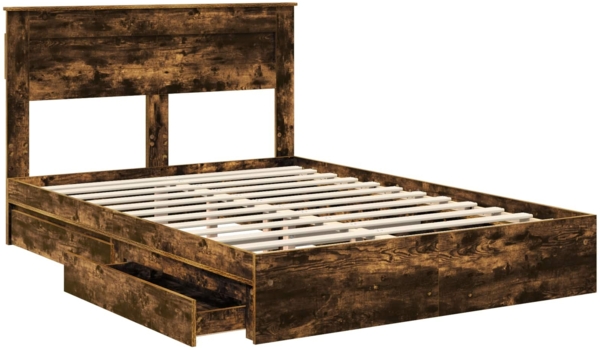 vidaXL Aufbewahrungsbett Geräucherte Eiche 160x200 cm Holzwerkstoff 3409901 Bild 4