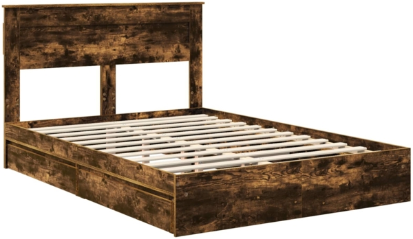 vidaXL Aufbewahrungsbett Geräucherte Eiche 160x200 cm Holzwerkstoff 3409901 Bild 3