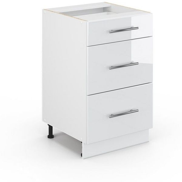 Badschrank Fame-Line Weiß Hochglanz 50 x 82 cm ohne Arbeitsplatte Vicco