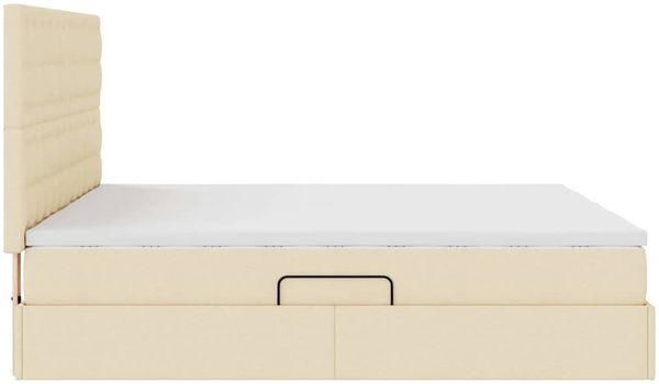 vidaXL Aufbewahrungsbett mit Matratze Creme 200 x 200 cm Kunstleder 3372231 Bild 11