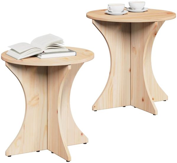 Couchtisch, Sofatisch 2 pcs Natur Massivholz Kiefer Bild 3