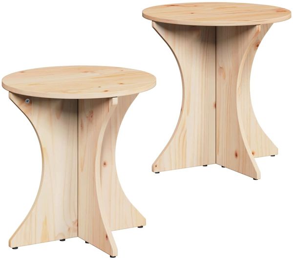 Couchtisch, Sofatisch 2 pcs Natur Massivholz Kiefer
