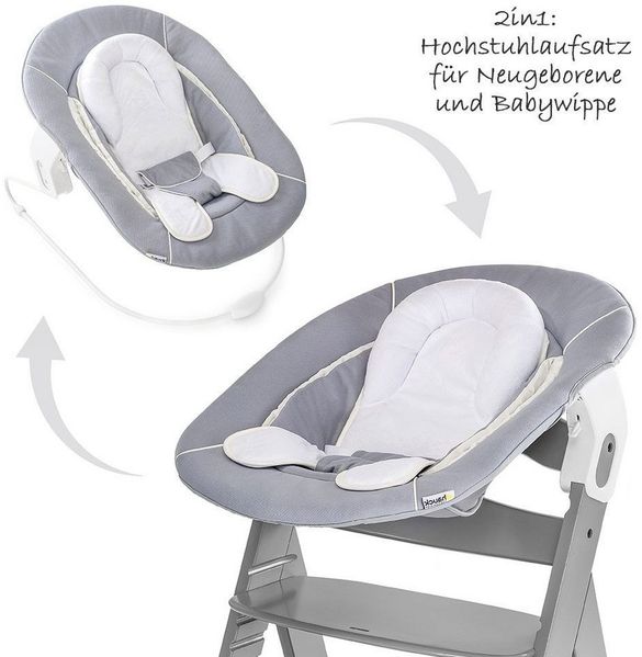 Hauck Neugeborenen Aufsatz / Alpha Bouncer 2in1 grau