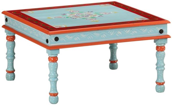 vidaXL Couchtisch Blau Handbemalt Massivholz Mango 353763