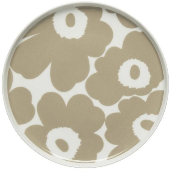 Marimekko Frühstücksteller Teller Oiva-Unikko Weiß-Beige (20cm)