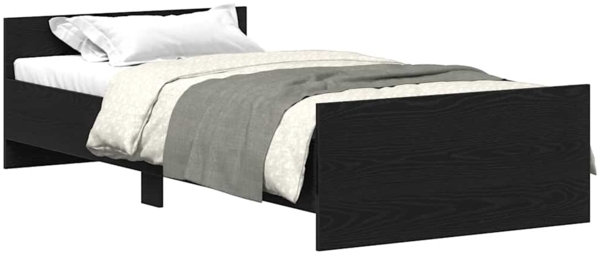 vidaXL Bettgestell ohne Matratze Schwarz Eichen-Optik 100x200 cm 862366