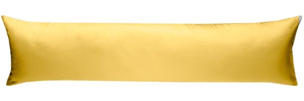 Mako Satin Seitenschläferkissen Bezug uni / einfarbig gelb 40x200 cm
